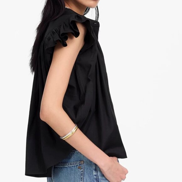 Madewell Poplin Shirred Button-Up Shirt Size XXS - Picture 4 of 13